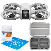 DJI Neo Drone, White, Bundle with Carrying Case and 20