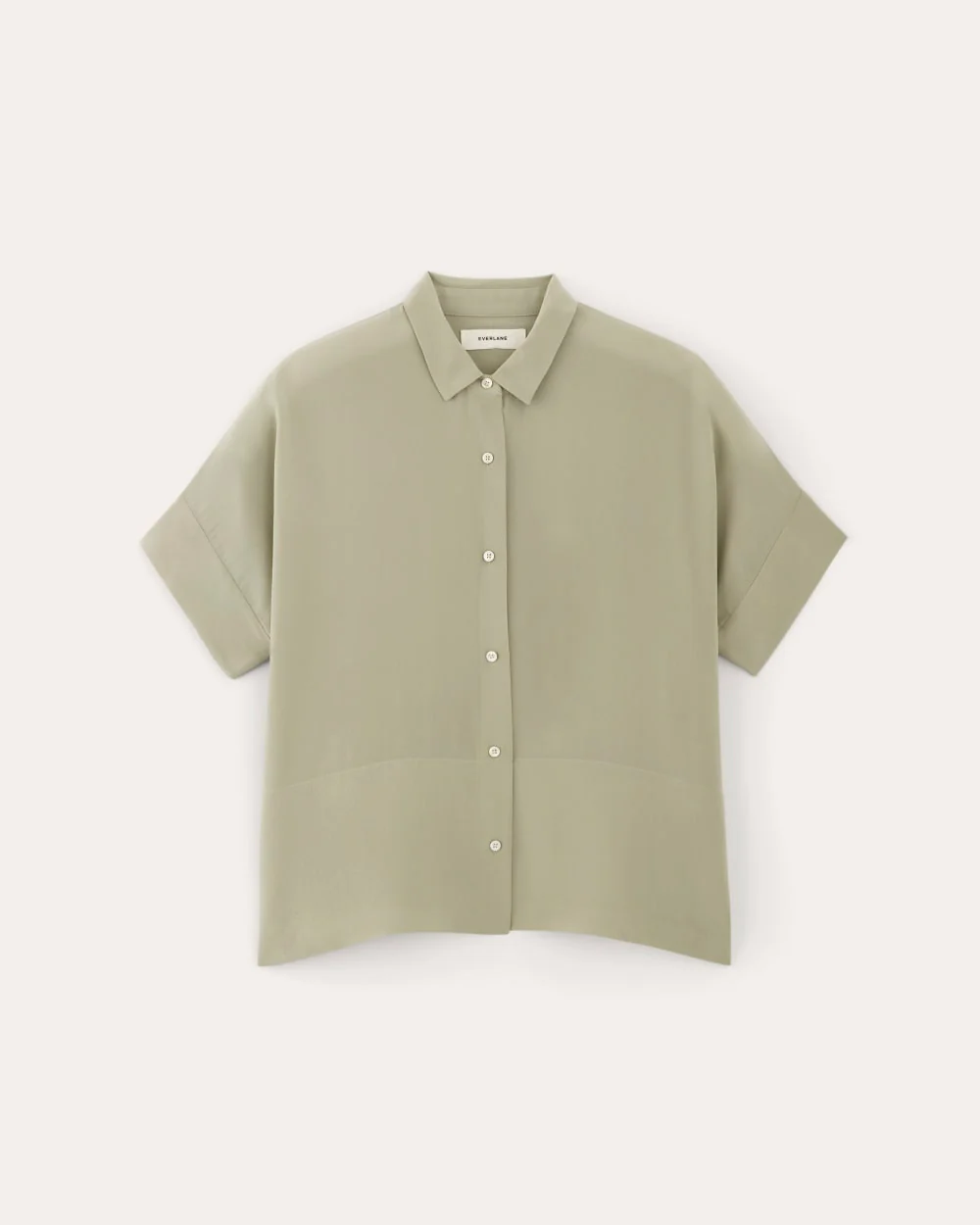 The Boxy Shirt in Washable Silk | Seagrass