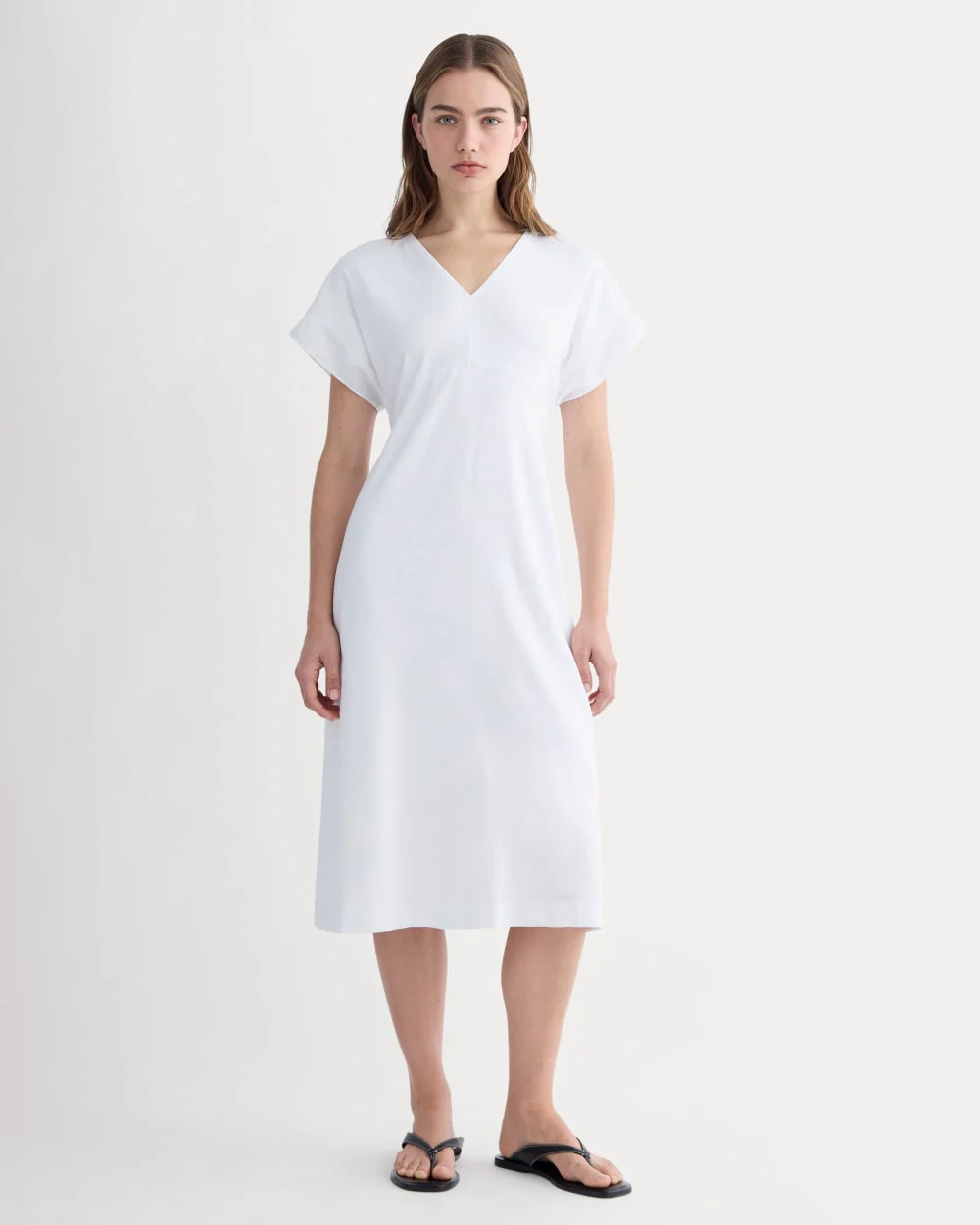 The Tie-Back Dress in Stretch Linen | White