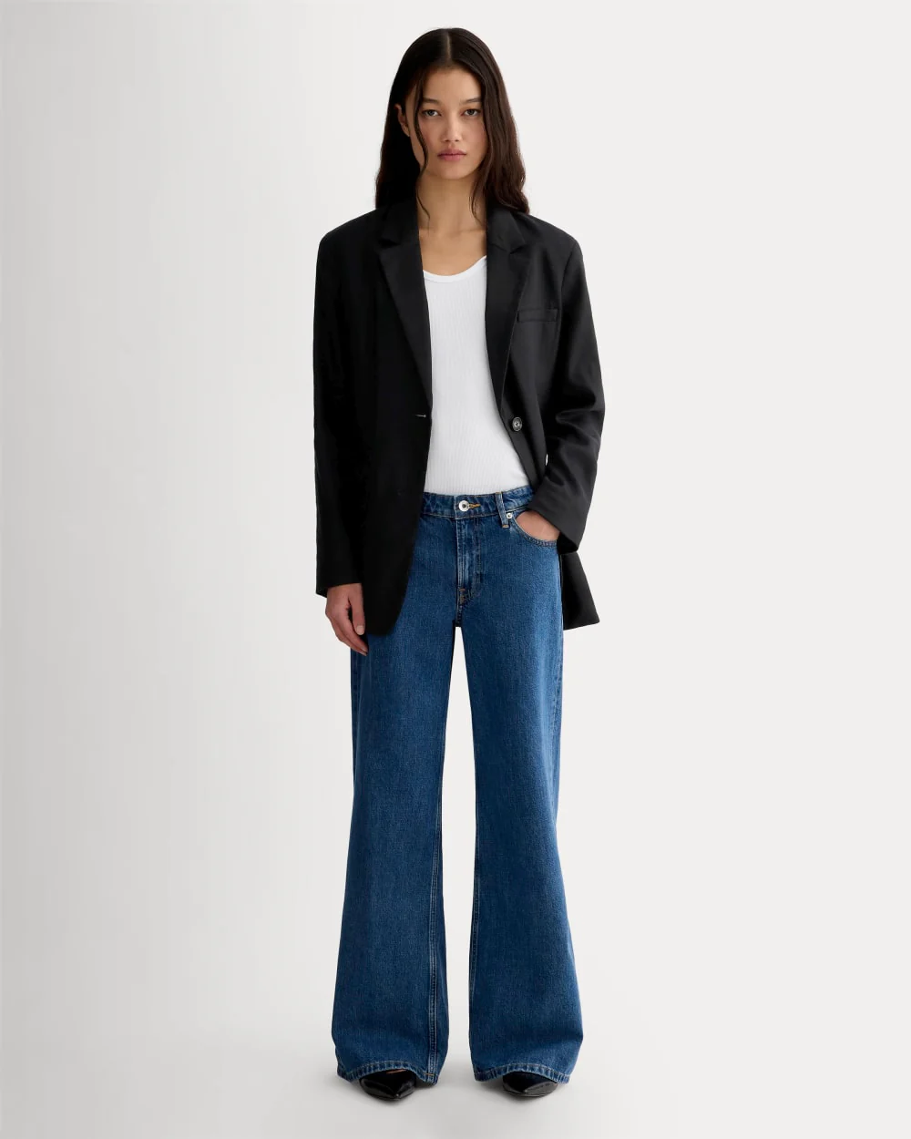 The Oversized Blazer in Buttersmooth | Black