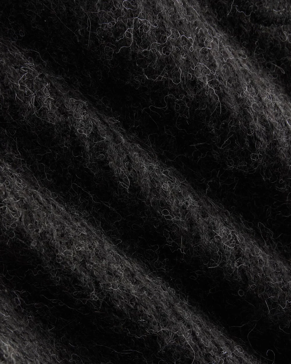 Cropped Cocoon Sweater in Alpaca | Heathered Black