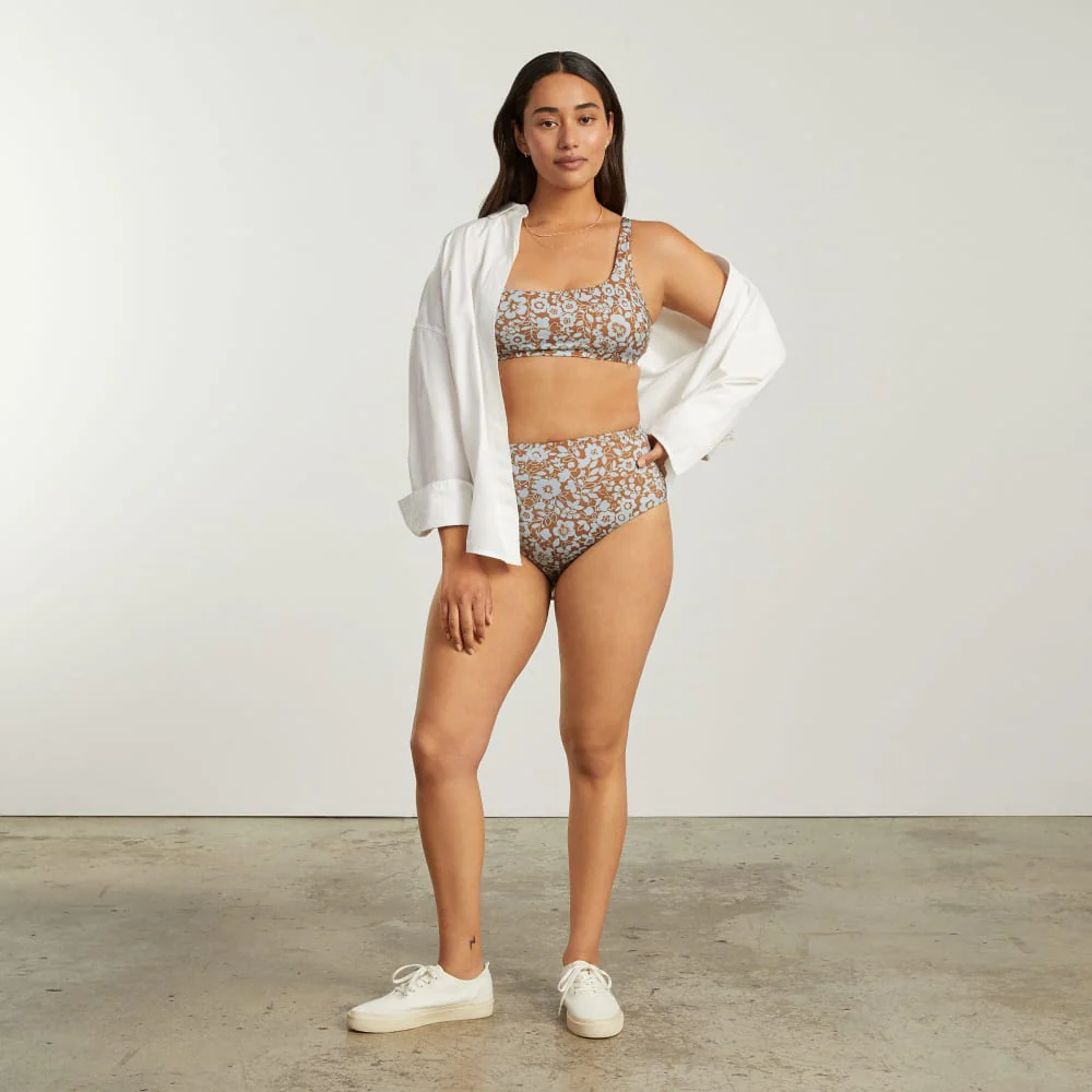 The Square-Neck Bikini Top | Honey Floral