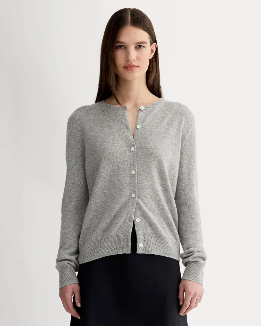 The Classic Cardigan in Cashmere | Light Heather Grey