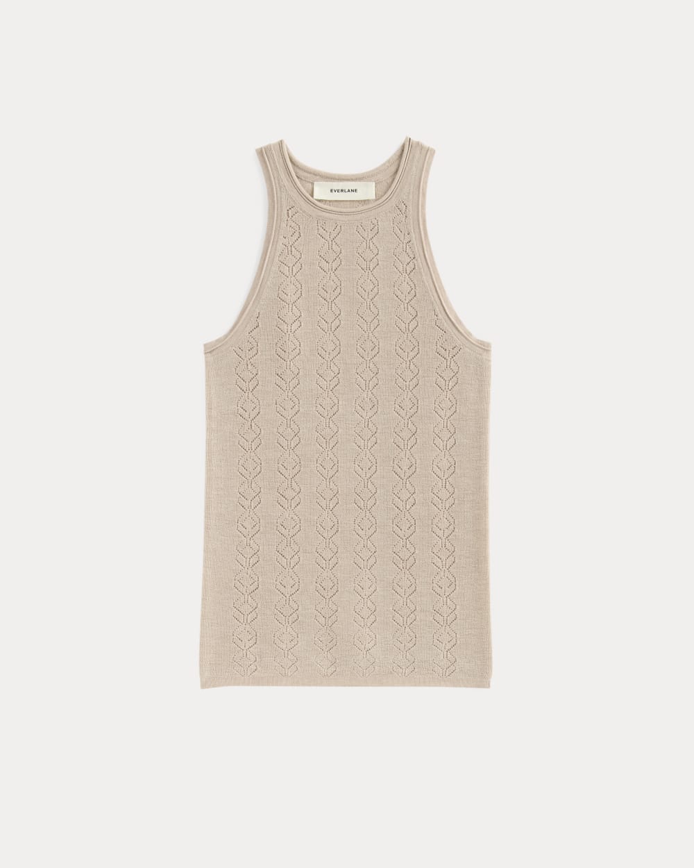 The Pointelle Racerback Tank in Ultrafine Merino | Pale Blush