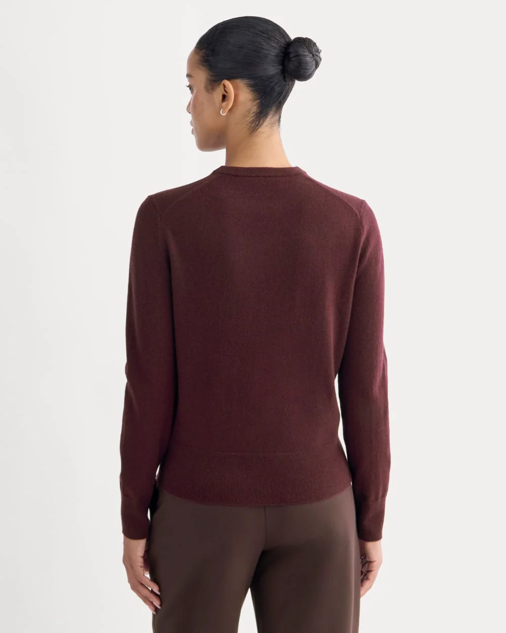 Cashmere Slim Crew Sweater | Wine
