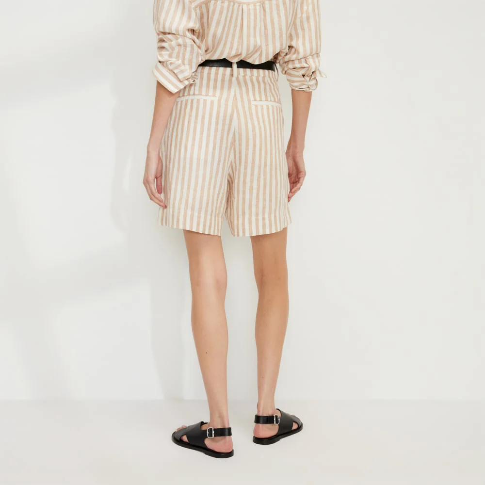 The Linen Way-High® Drape Short | Bone / Caramel