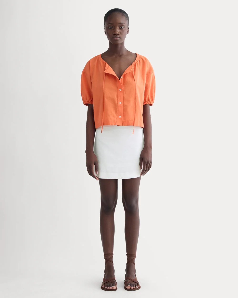 The Gauze Button-Up | Soft Orange