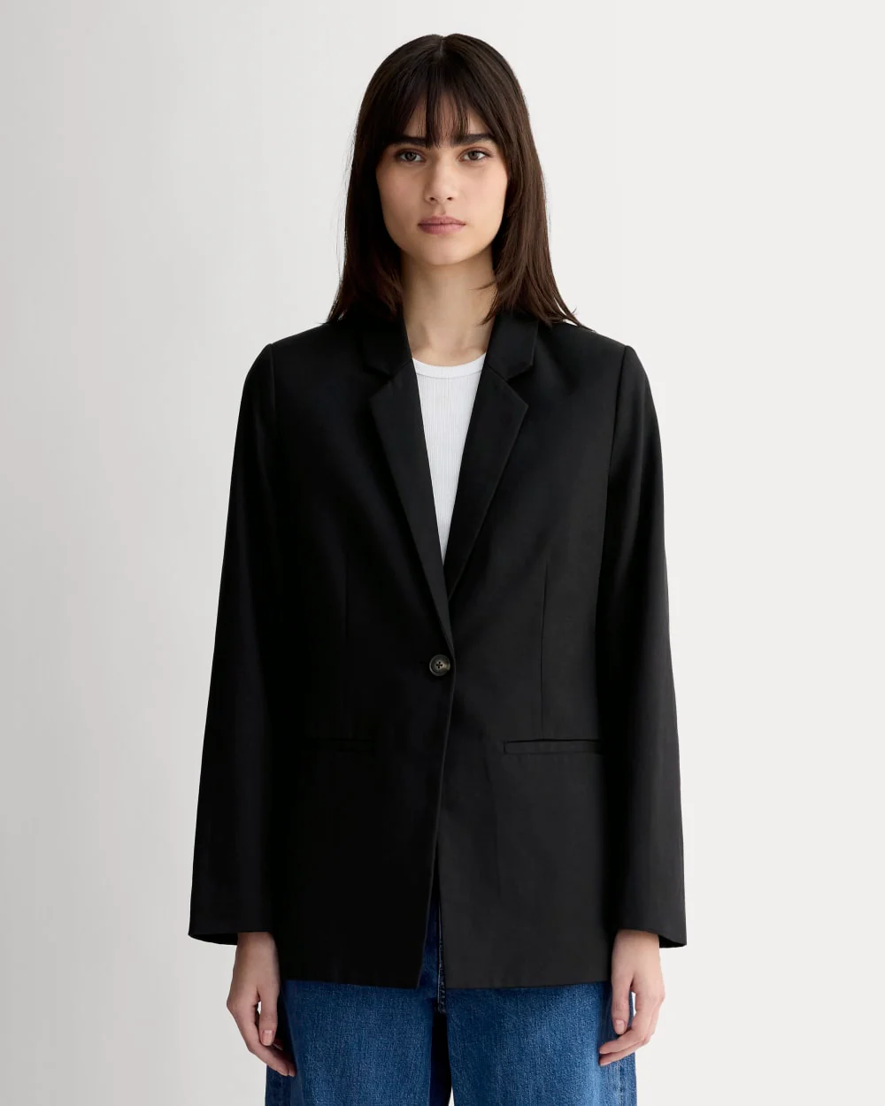 The Relaxed Blazer in Buttersmooth | Black
