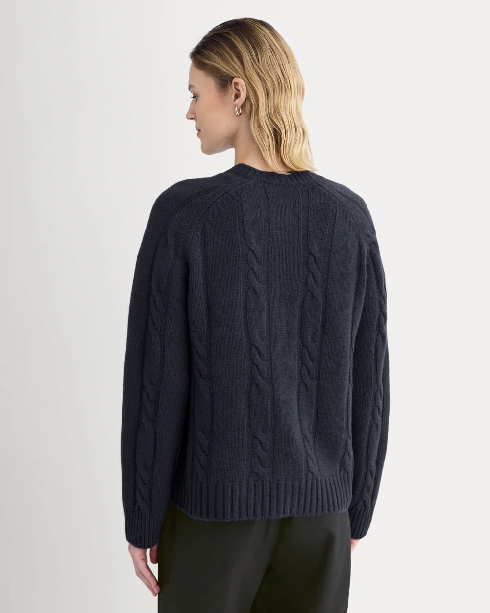 Cable Cardigan in Extrafine Luxe Merino | Navy