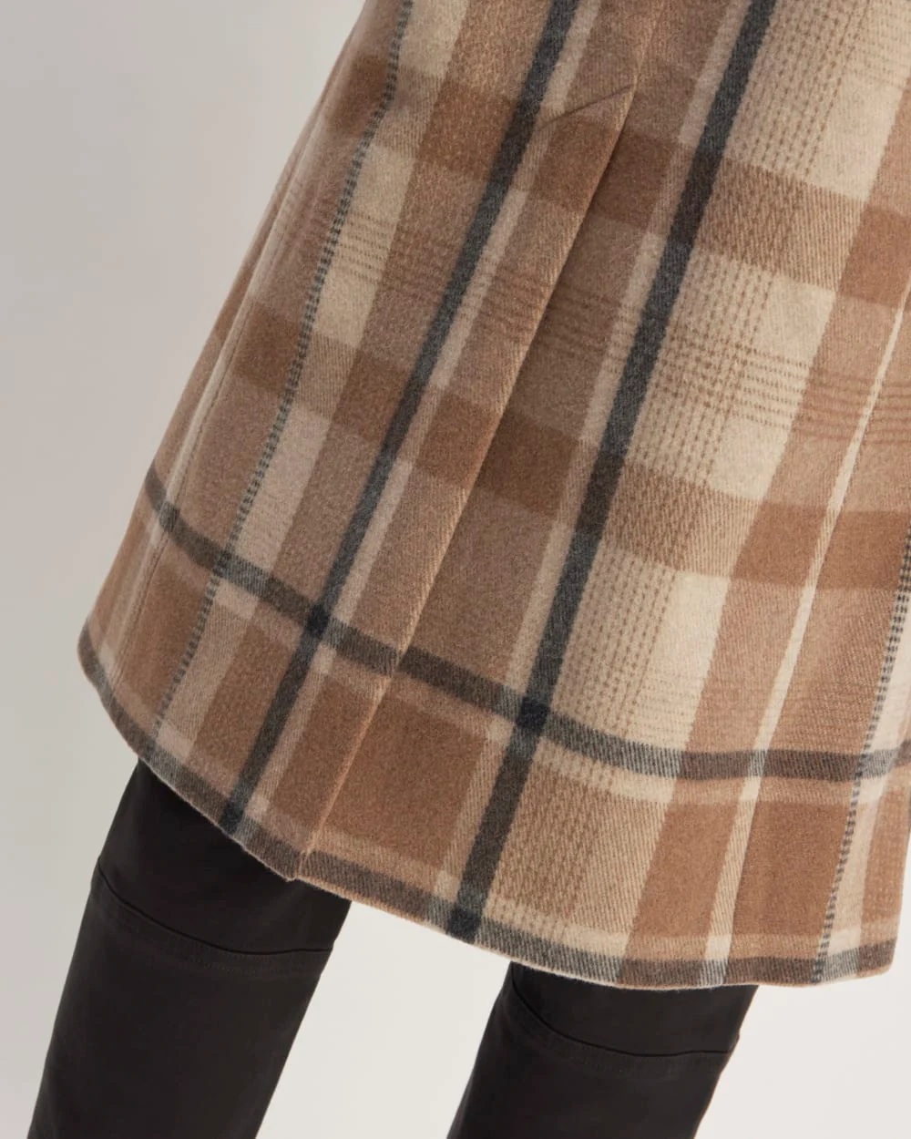 The Italian ReWool® Long Peacoat | Heathered Charcoal / Cornstalk / Toasted Coconut / Biscotti