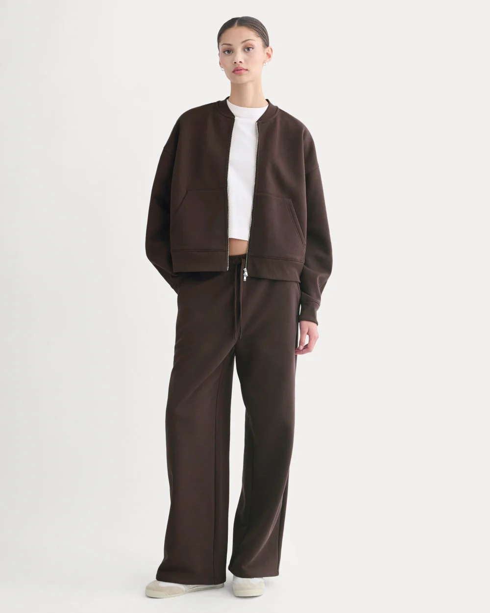 Luxe Fleece Wide-Leg Sweatpant | Dark Chocolate