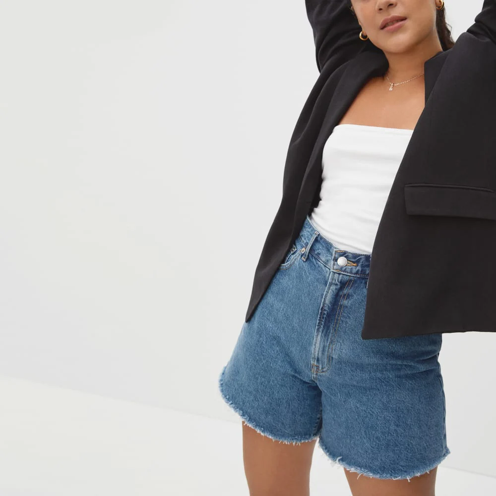 The A-Line Denim Short | Medium Indigo