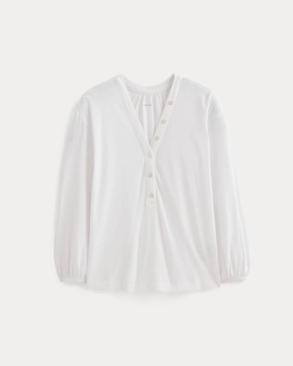 The Air V-Neck Henley | White