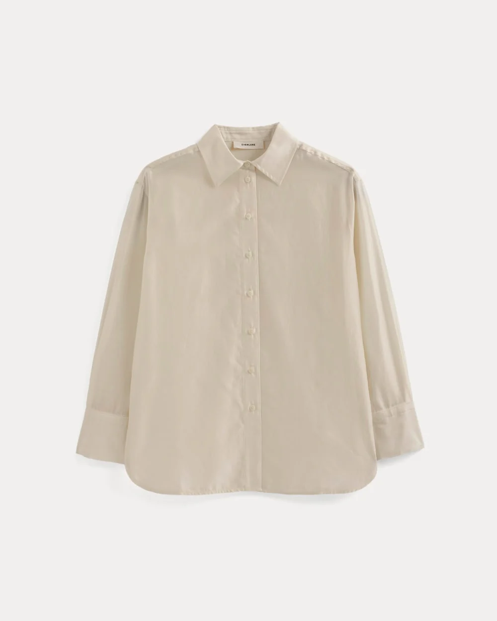 Oversized Shirt in Cotton-Silk Organza | Parchment
