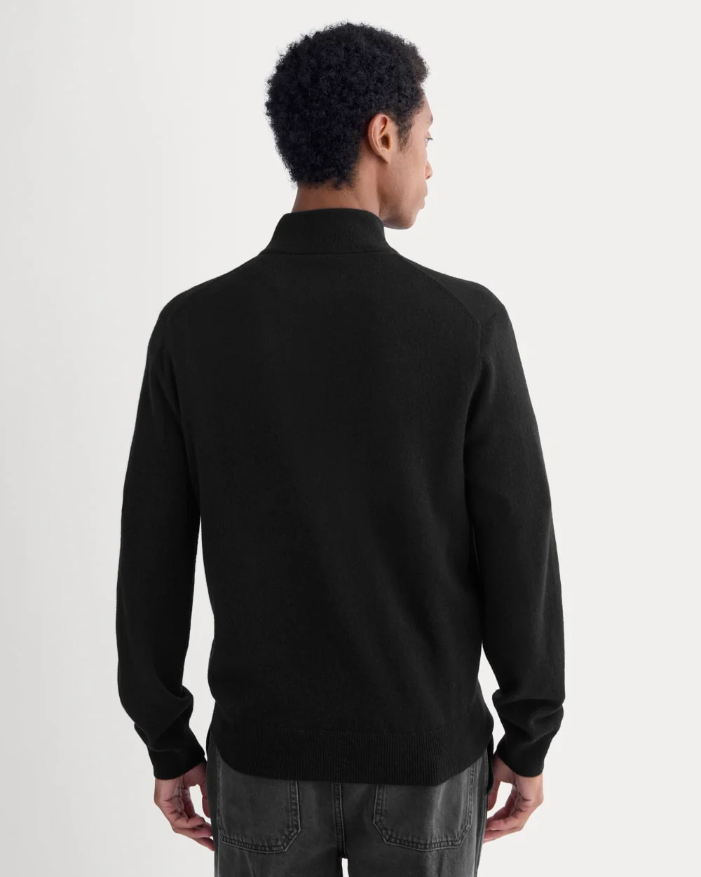 Cashmere Quarter Zip Sweater |  Black