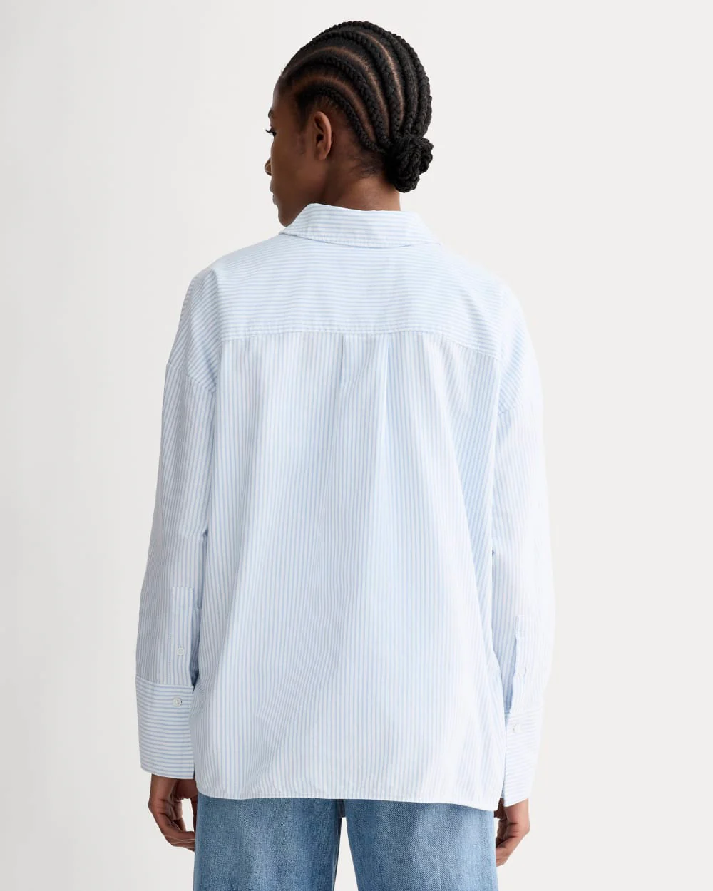 The Boxy Oxford | White / Blue