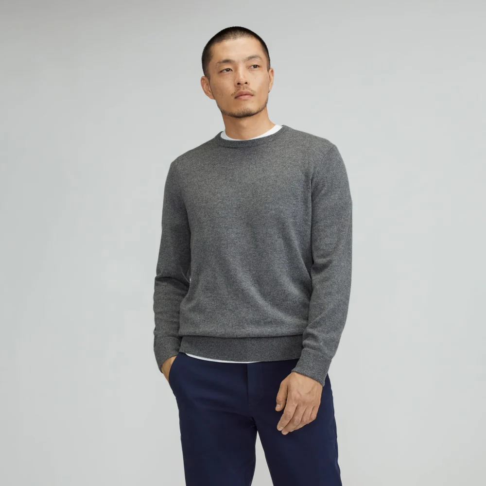 The Grade-A Cashmere Crew | Charcoal
