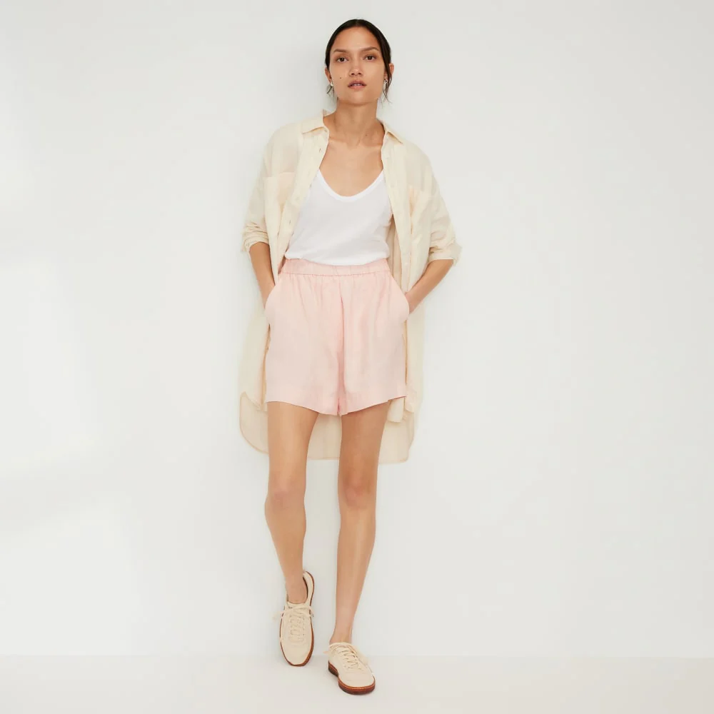 The Linen Boxer Short | Petal Pink