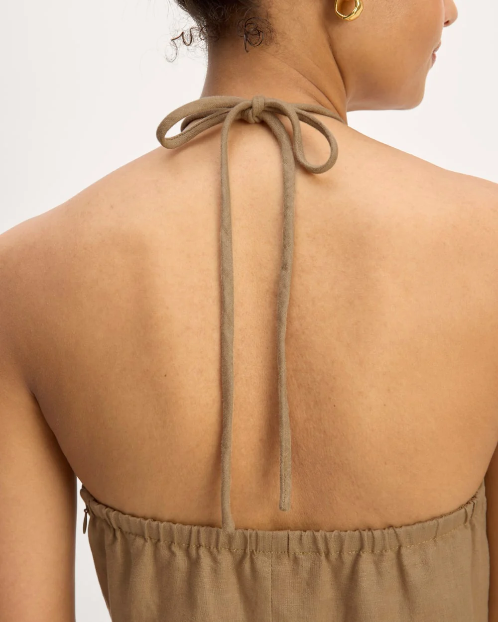 The Linen Halter-Neck Dress | Tiger's Eye
