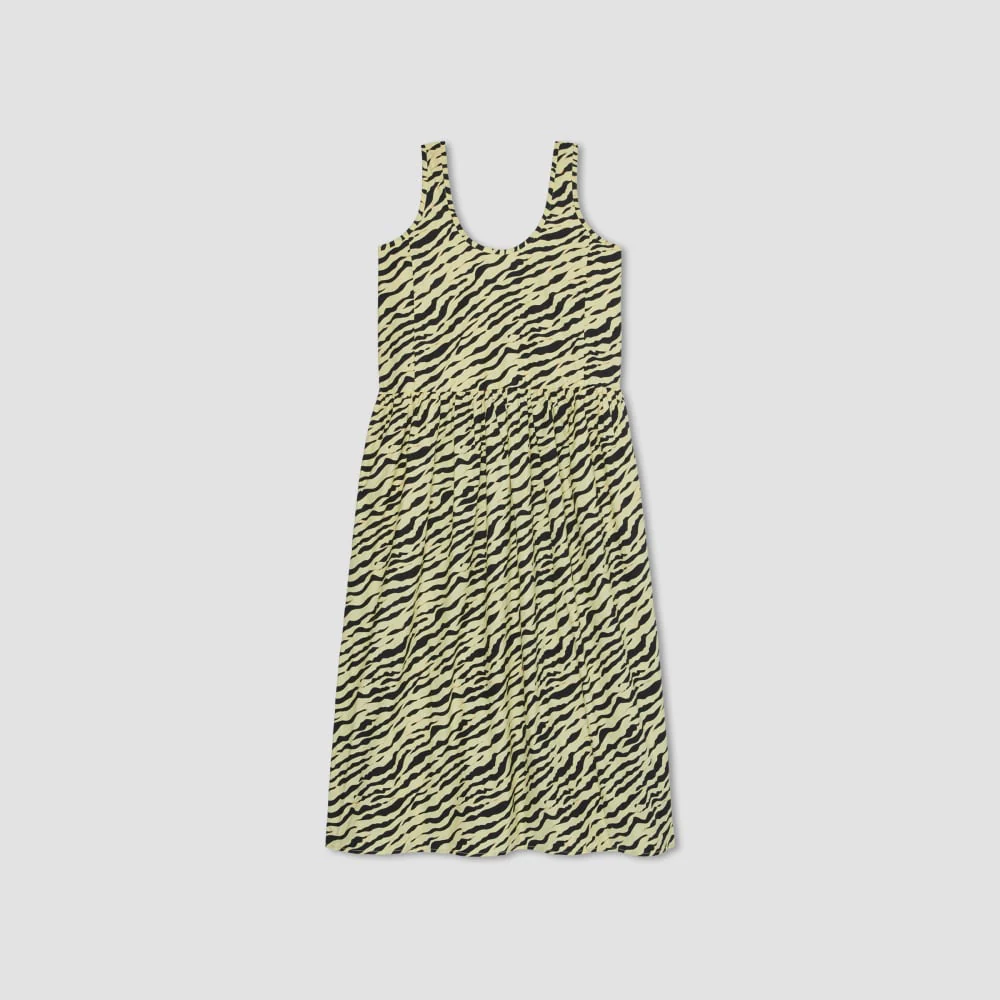 The Poplin Summer Dress | Pale Yellow Tiger Stripe