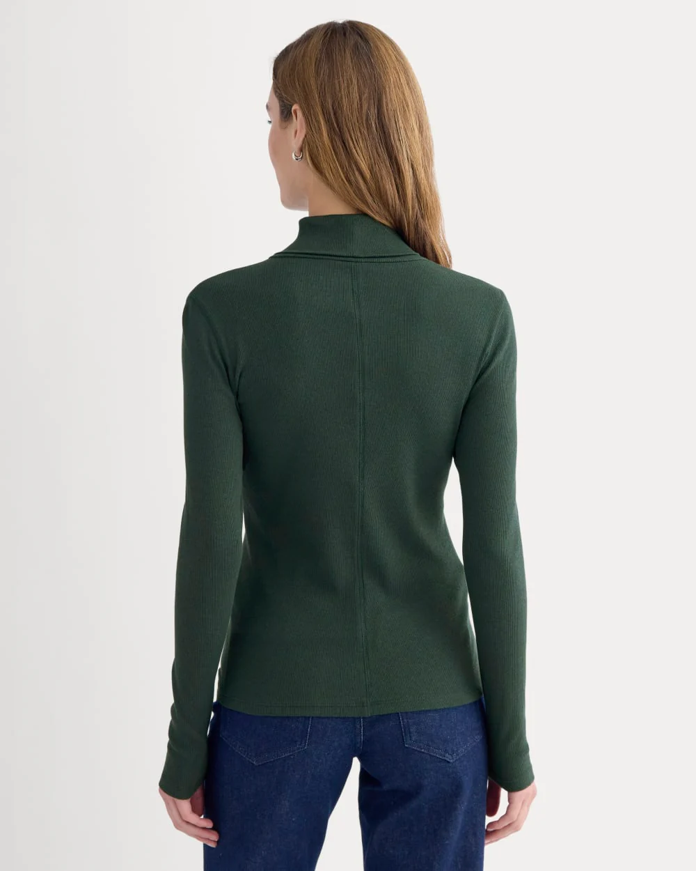 The Luxe Rib Turtleneck | Heathered Dark Sea