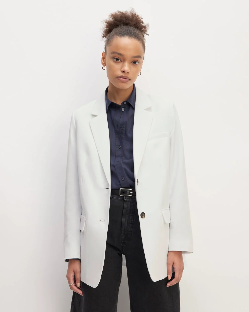 The Oversized Blazer in Buttersmooth | White