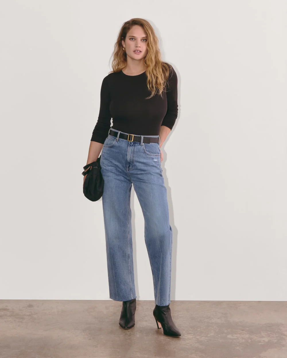 The Luxe Rib Long-Sleeve Crew | Black