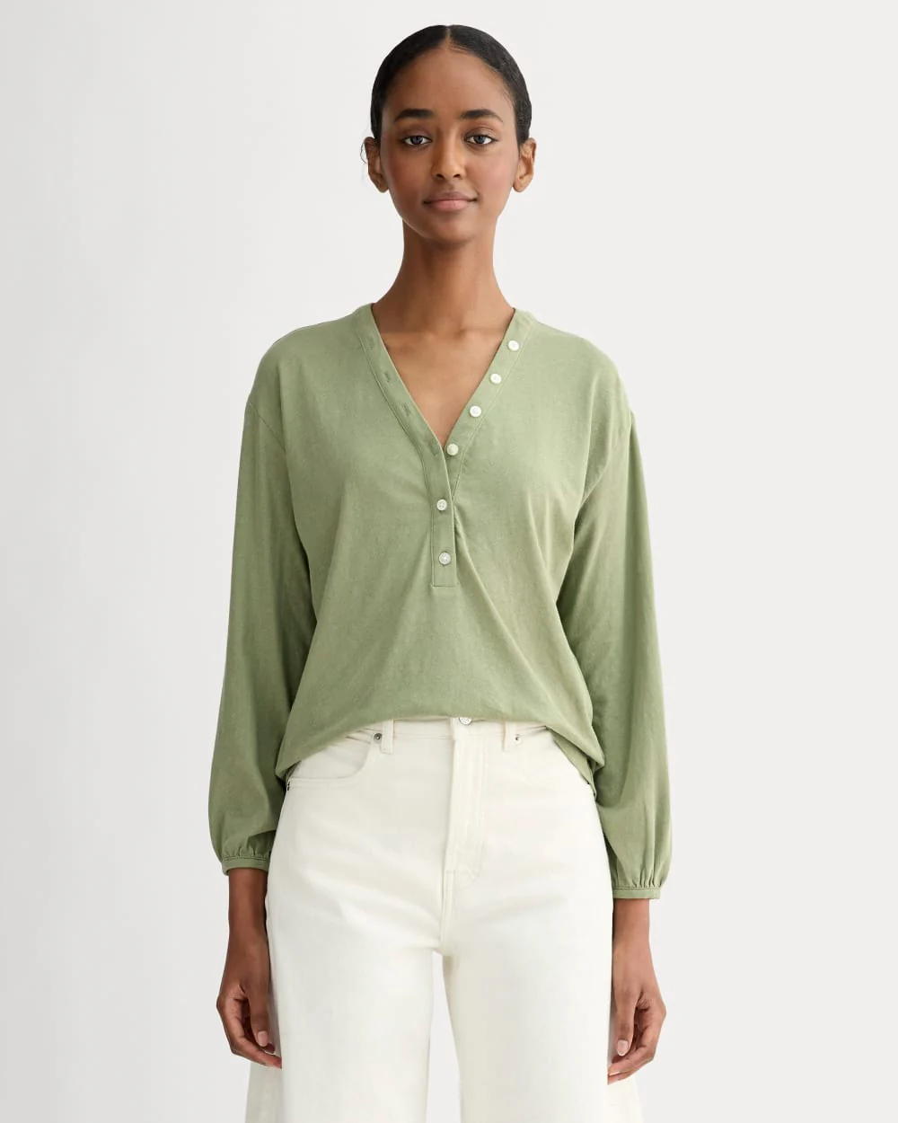 The Air V-Neck Henley | Sagebrush