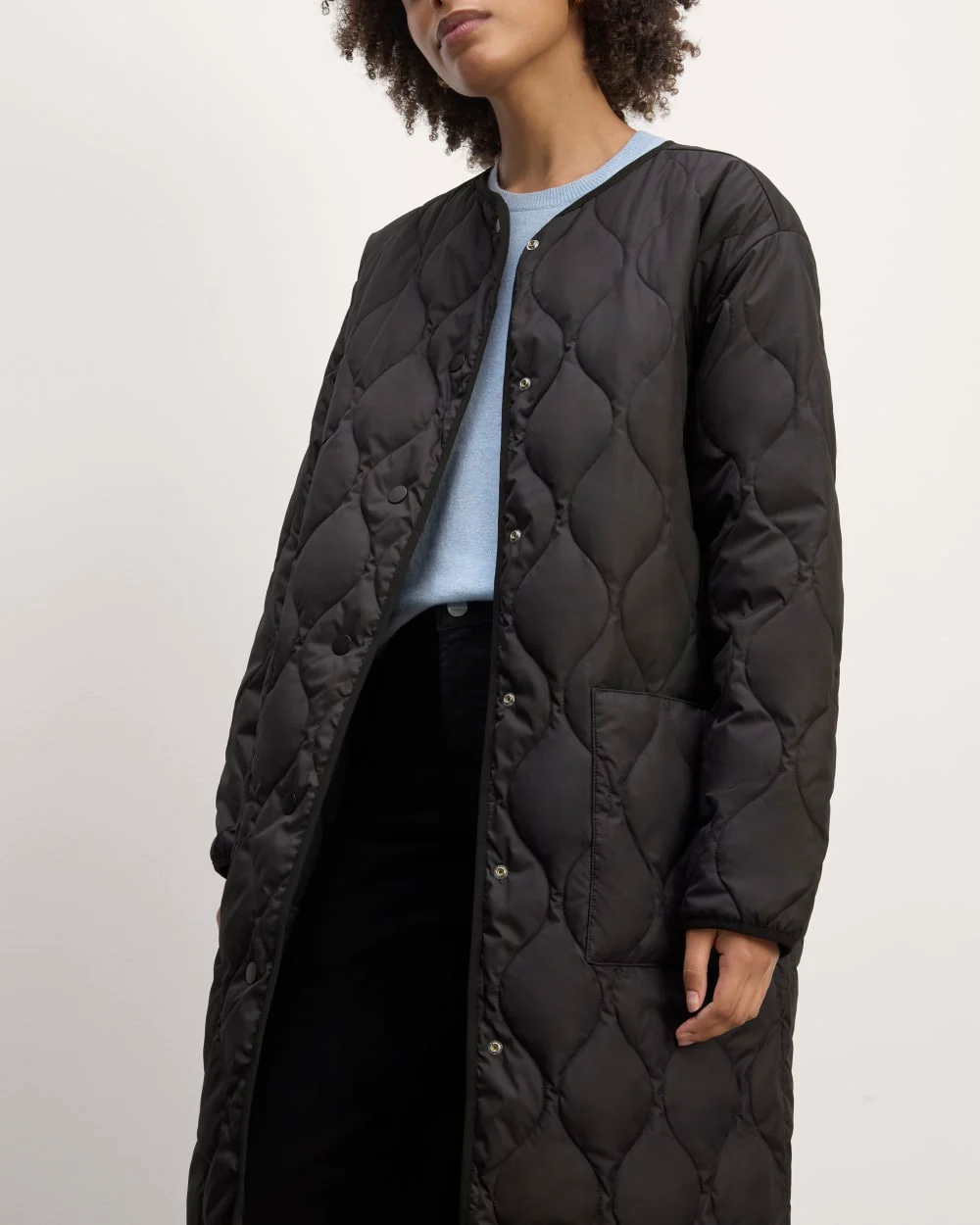 The Long Quilted Liner | Black