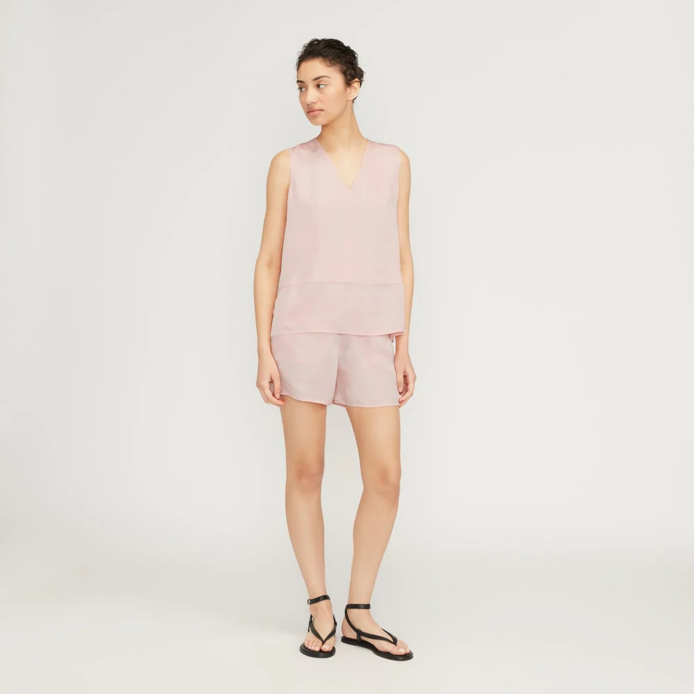 The Satin Pull-On Short | Petal Pink