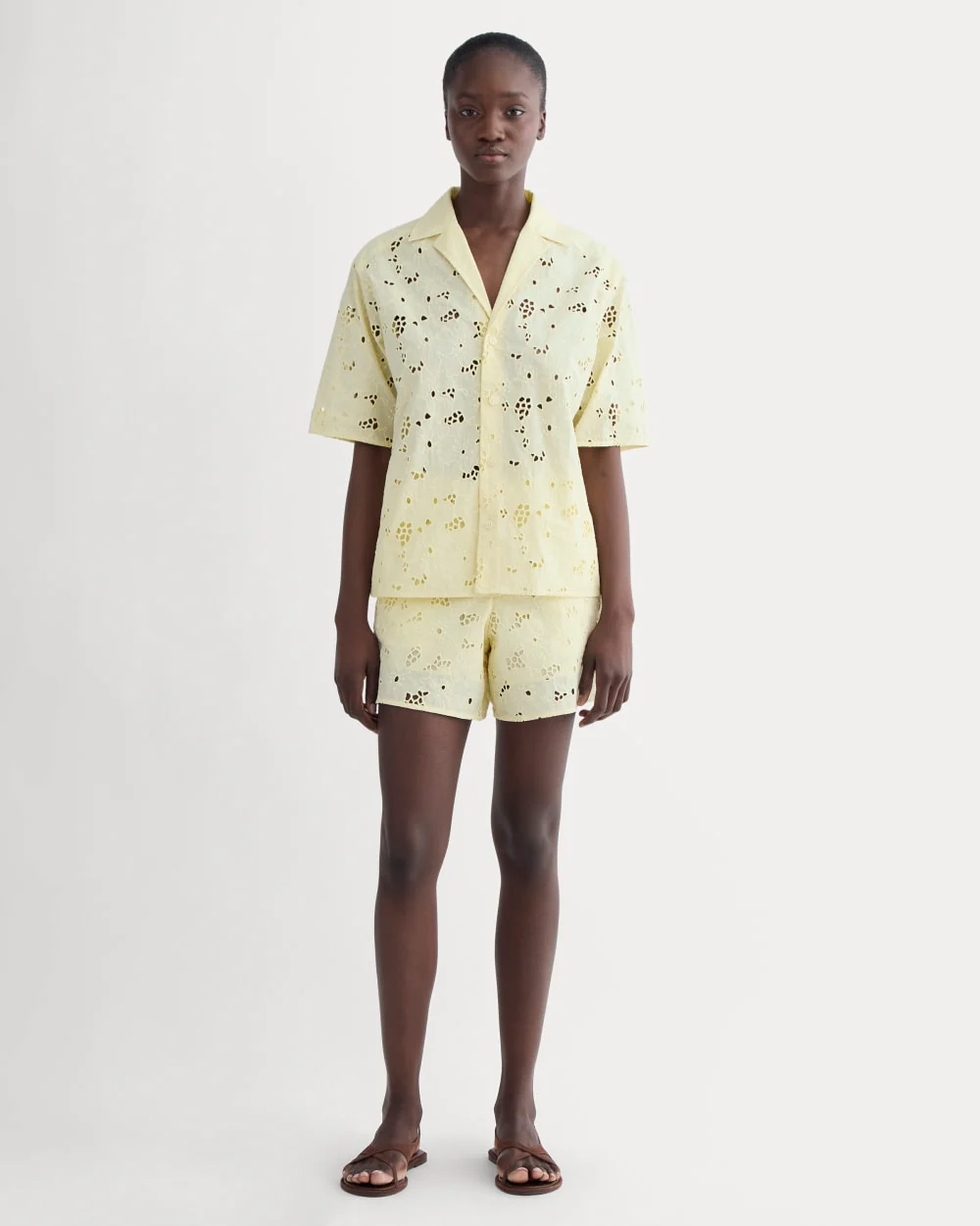 The Eyelet Camp Shirt | Light Yellow