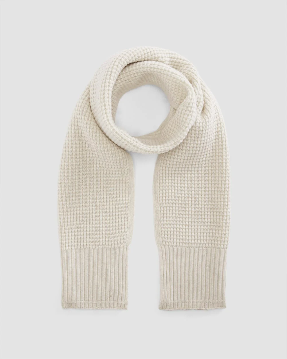 The Felted Merino Waffle-Knit Scarf | Heathered Oat