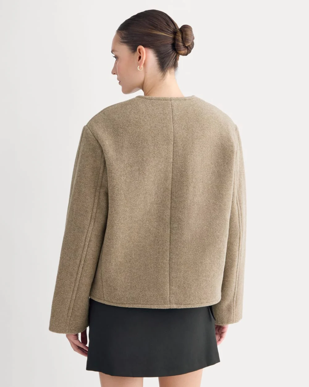 The Cocoon Coat in Wool | Heather Taupe