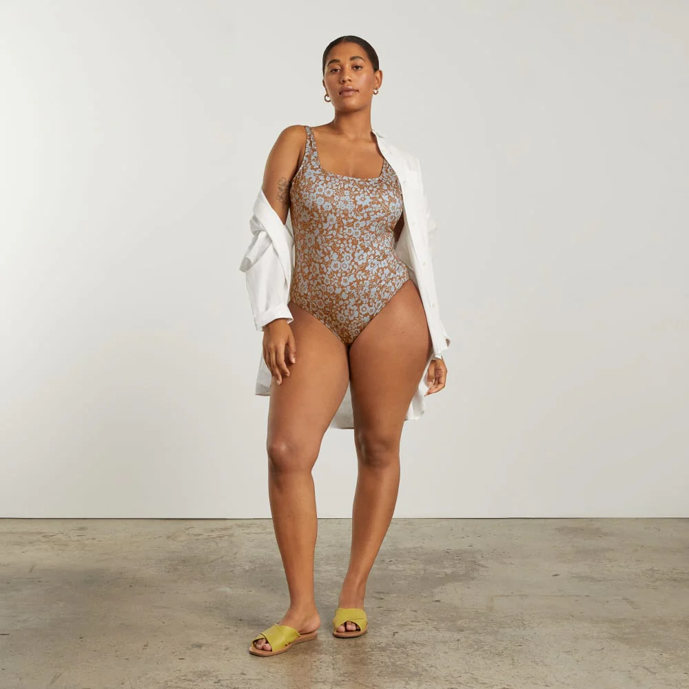 The Square-Neck One-Piece | Honey Floral