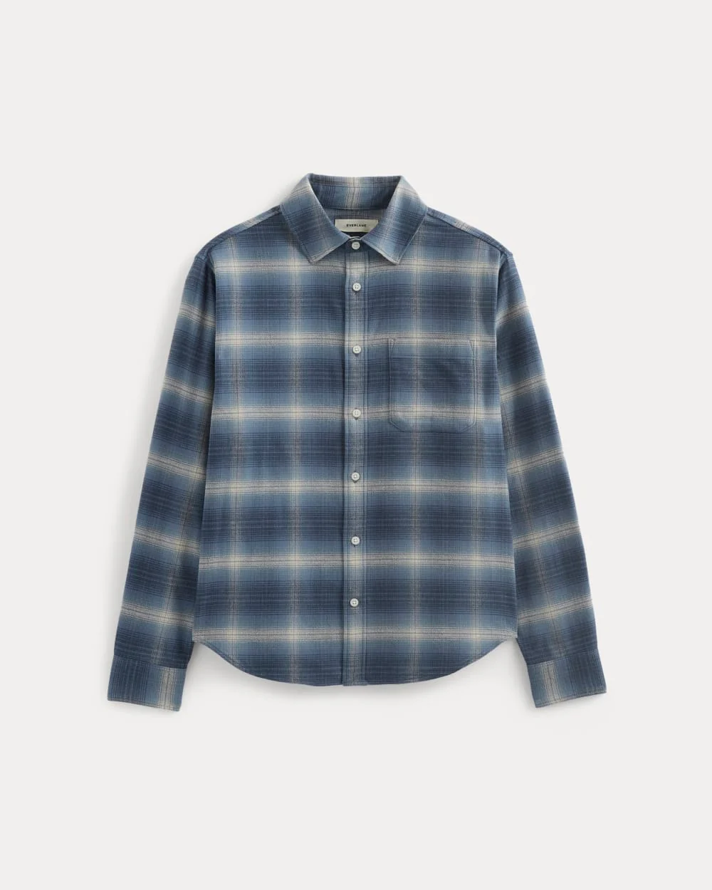 Brushed Flannel Shirt | Blue Ombre Plaid