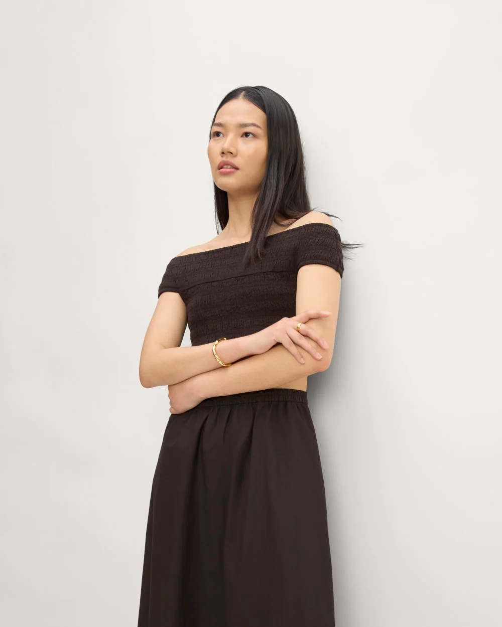 The Gauze Smock Top | Black