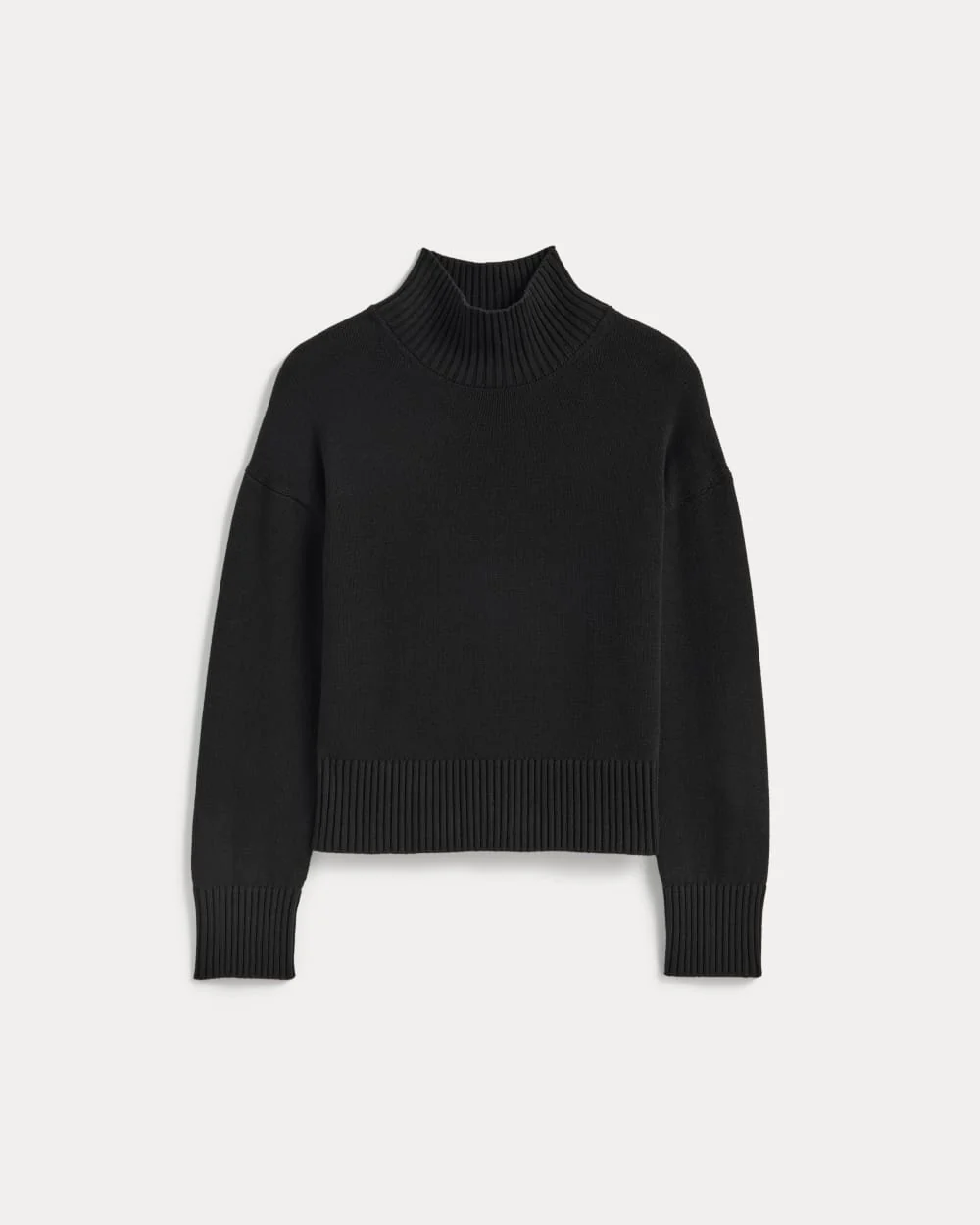 The Boxy Turtleneck in Everyday Cotton | Black