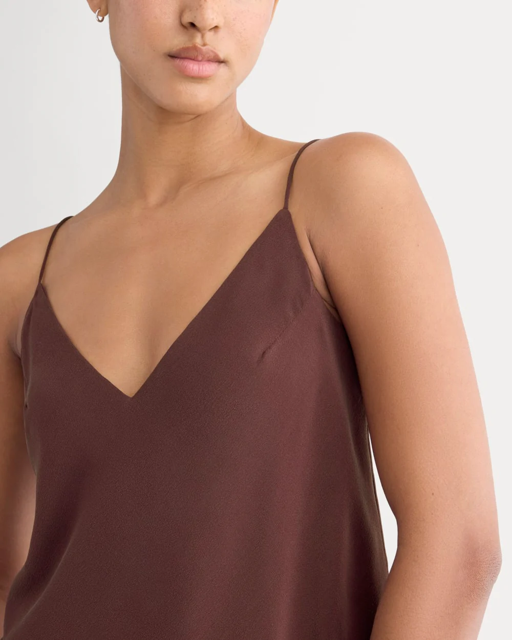 The Tie Back Cami in Washable Silk | Deep Plum