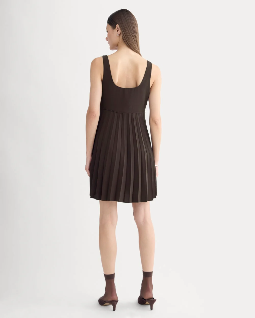 Drapey Crepe Mini Dress | Dark Chocolate