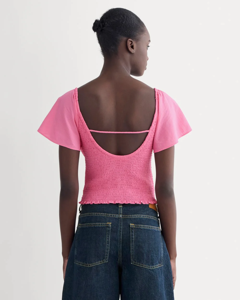 The Gauze Smocked Top | Deep Pink