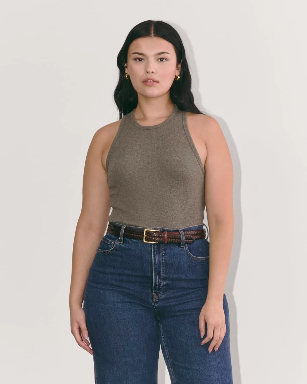 The Luxe Rib Racerback Tank | Heathered Fatigue