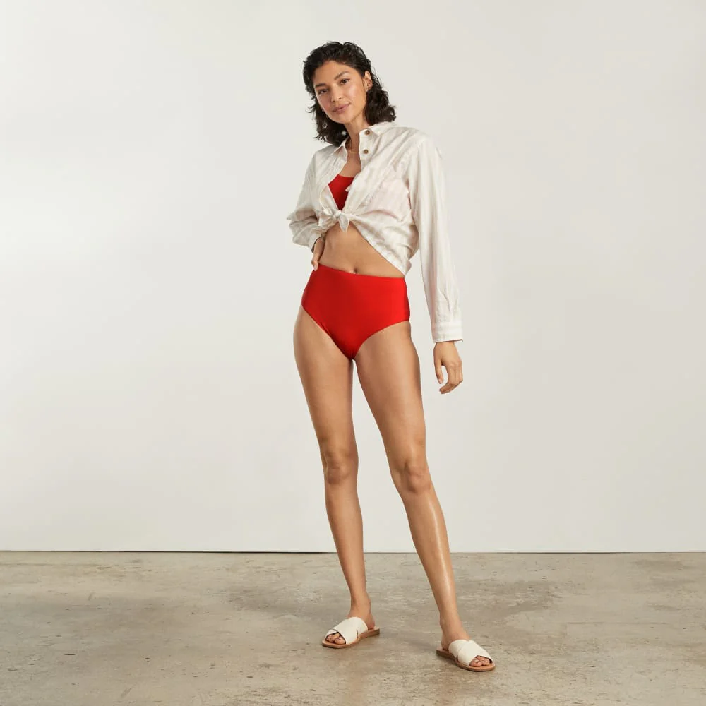 The High-Rise Hipster Bottom | Bright Red