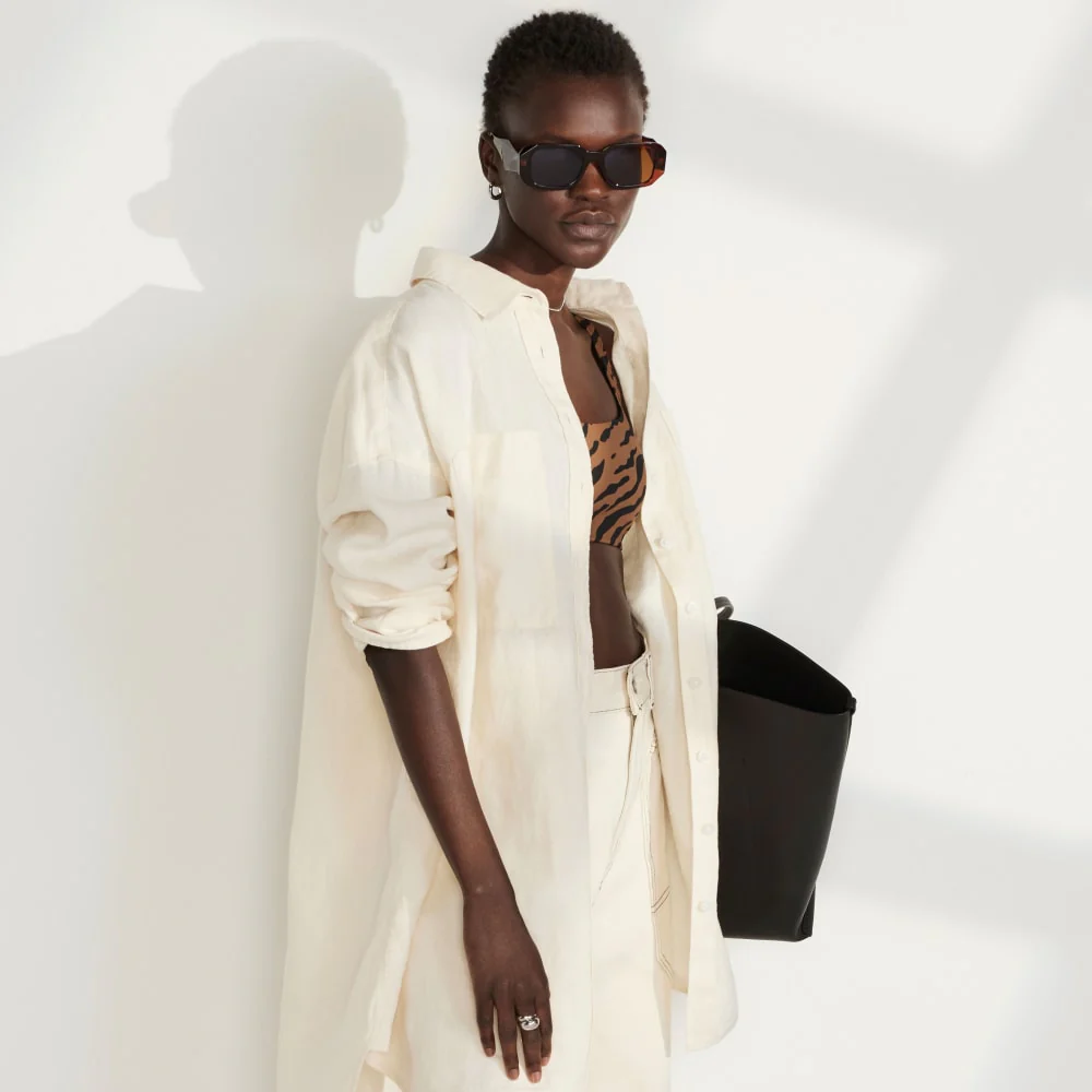 The Square-Neck Bikini Top | Tiger Stripe Toasted Coconut