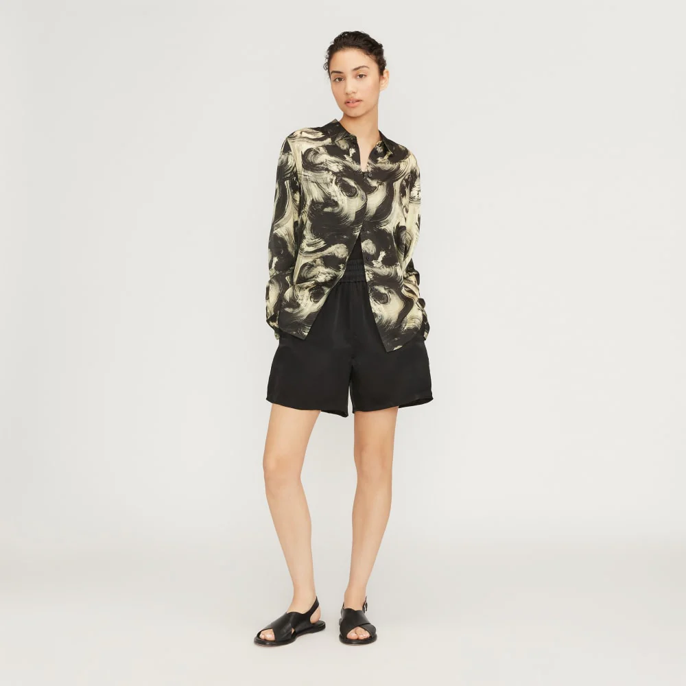 The Satin Pull-On Short | Black