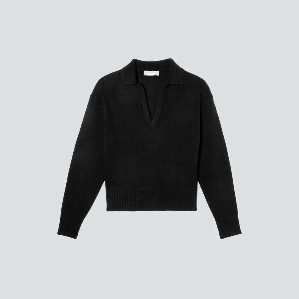 The Cashmere Polo | Black
