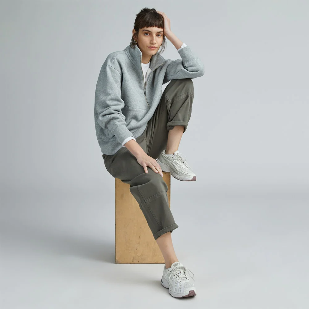 The ReTrack Half-Zip Sweatshirt | Heather Grey