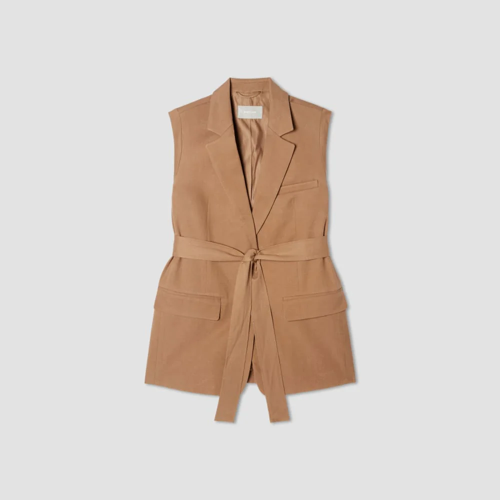 The Sleeveless Blazer in Buttersmooth | Toasted Coconut