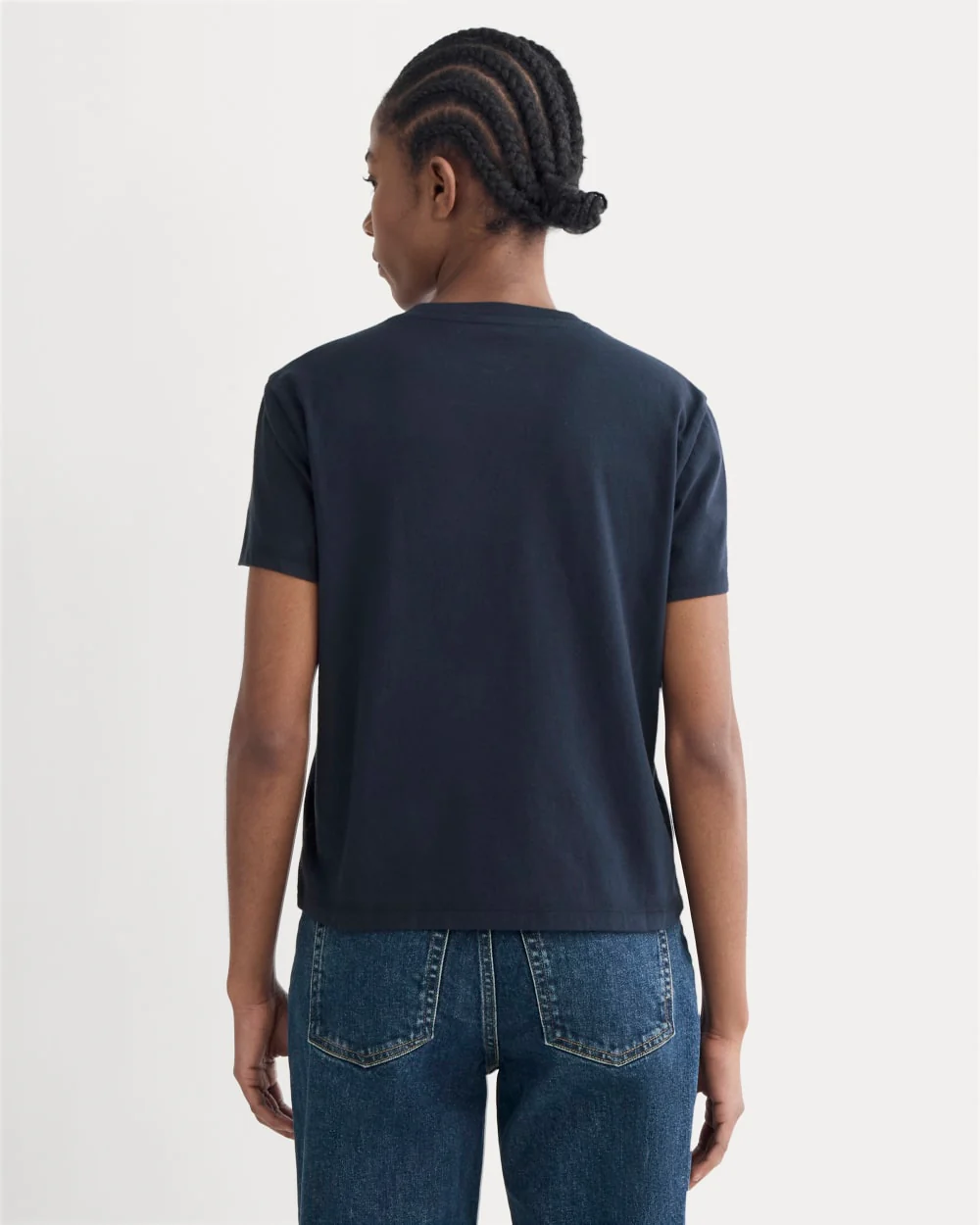 The Box-Cut Tee in Essential Cotton | Navy | No Pocket