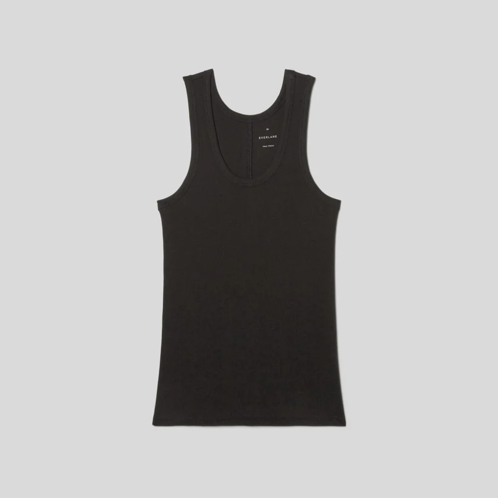 The Luxe Rib Tank | Black