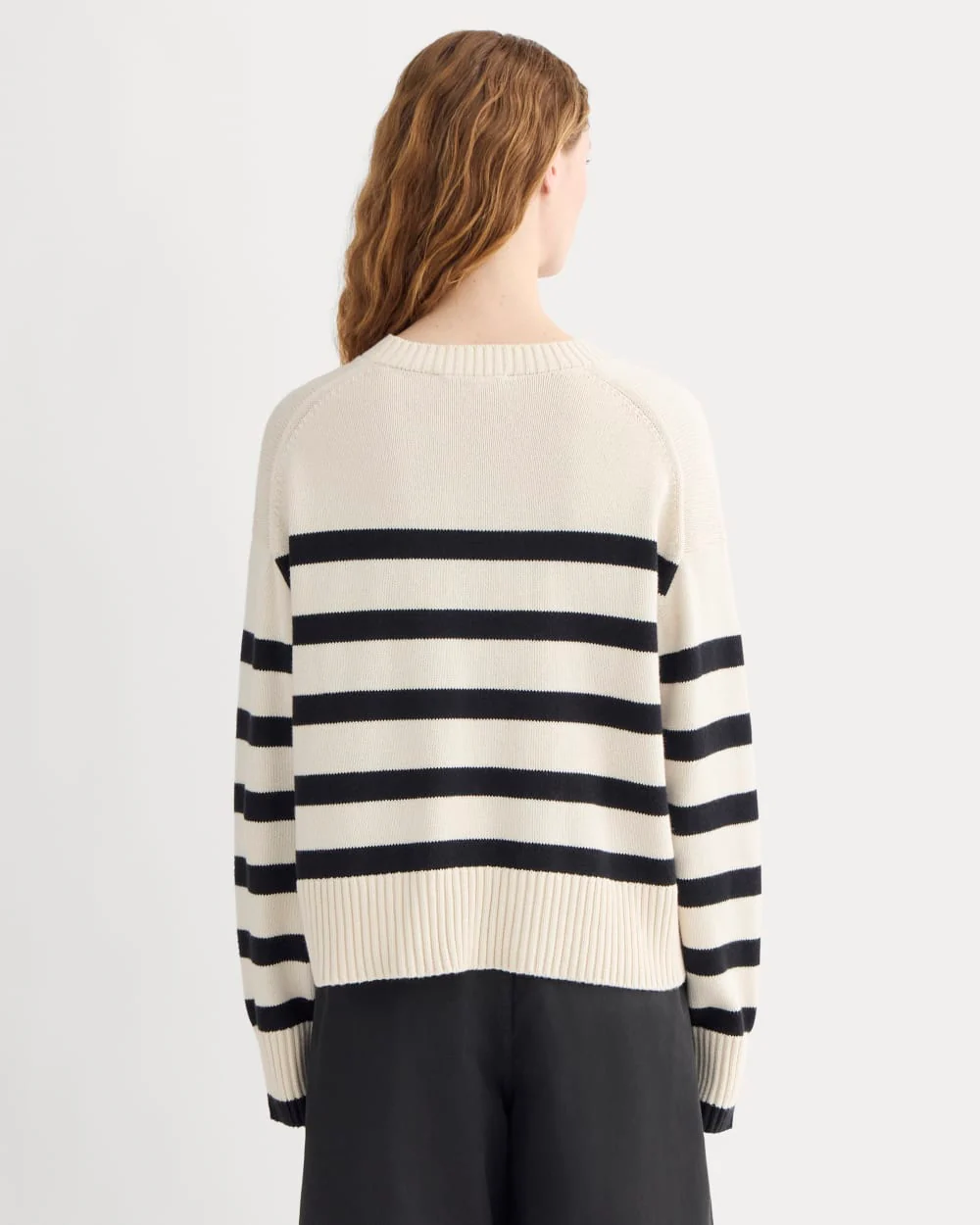 The Boxy Sweater in Everyday Cotton | Canvas / Black